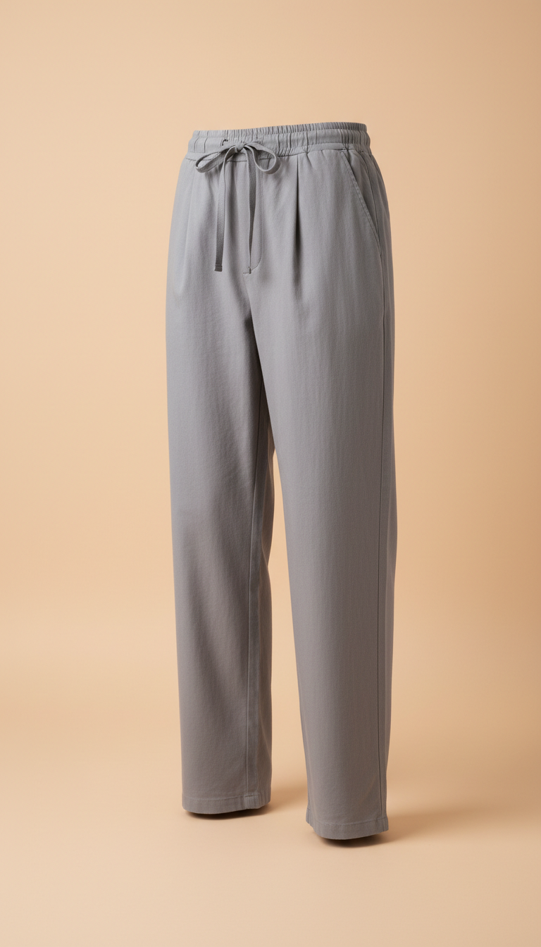 Calça de algodão Cinza Fino